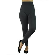 Gray High Waist Compression Leggings With Terry Lining