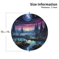 thumbnail image 2 of Yiaed Fantasy Landscape Starry Night Print Leather Coasters for Drinks - Cup Coasters Coffee Table Kitchen Table Bar, Home & Office Gifts Handmade Drink Coasters-Round Shape, 2 of 6