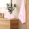 thumbnail image 3 of MALLONI HOME Ultra Soft 3 Pack Cotton Towel Set, Contains a Bath Towel 28x55 inch, a Hand Towel 16x24 inch & a Wash Coth 12x12 inch, Ideal Everyday use, Compact & Lightweight - Pink, 3 of 6