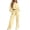 Yellow #02, variant on Sweatsuits Women 2 Piece Outfit 2026 Solid Drawstring Wide Leg Sweatpants Crew Neck Long Sleeve Cropped Tracksuit 2XL