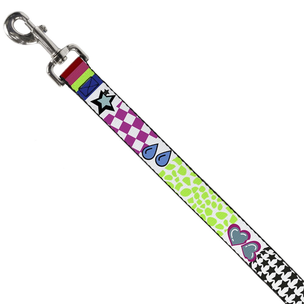 Buckle-Down Pet Leash, Dog Leash, Icons Patterns, 6 Feet Long 1.0 Inch Wide
