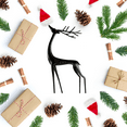 thumbnail image 4 of Reindeer Statues Imitation Metal Deer Sculpture, Black Finish European-Style Modern Decorative, Christmas Tabletop Ornaments for Mantel Fireplace Living Room Bedroom Home Decor (Style-B), 4 of 4
