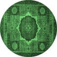 thumbnail image 1 of Ahgly Company Indoor Round Abstract Emerald Green Modern Area Rugs, 5' Round, 1 of 4