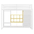 thumbnail image 4 of Duxelifin Twin Loft Bed with Storage Shelves and Cabinet, Wood Loft Bed with Wardrobe and Ladder for Teens Adults, White+Yellow, 4 of 8