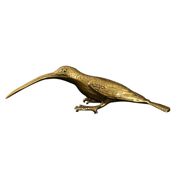 Himition Solid Hummingbird Statue Tea Table Ornament Tea Pet Copper Desktop Bird Decor