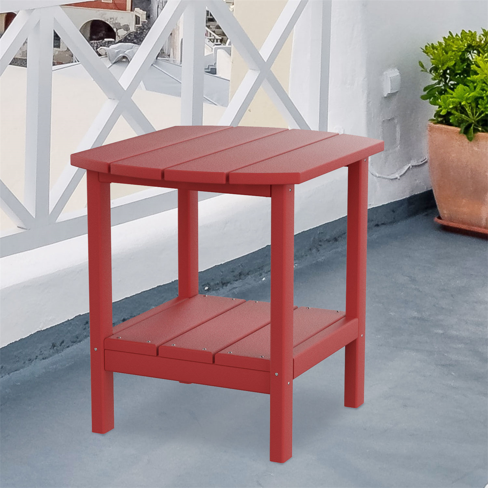 Williamspace Outdoor Side Table,Double Side Tables,AllWeather Material