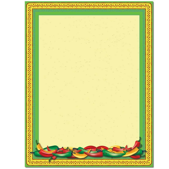 Chili Peppers Letterhead Laser & Inkjet Printer Paper, 100 Sheets