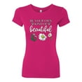 thumbnail image 2 of Wild Bobby, Be Your Own Kind of Beautiful Inspirational, Pop Culture, Women Slim Fit Junior Tee, Raspberry, Large, 2 of 3