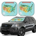 thumbnail image 1 of Vsdgher USA Tourist Map Print Car Windshield Sun Shade, Reflective Sunshade Window Sunshade Sun Visor Protector Fit for Cars,Trucks,SUVs-Large, 1 of 6