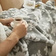 thumbnail image 4 of Christmas Throw Blanket - Grey Snowflake Design Soft Flannel & Cozy Fleece Blanket for Couch Bed - Sherpa Plush Winter Blanket for Women Girls Christmas Decor, 50x60 Inches, 4 of 4