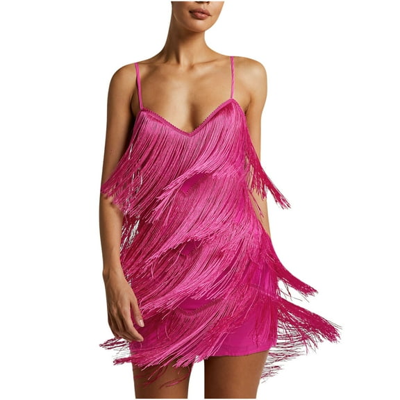 Munlar Women's Slip Dress Square Neck Sleeveless Dress Casual Solid Tassels Bodycon Mini Dress