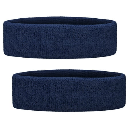 Gogo 2pcs Terry Cloth Sports Headbands Sweat Bands For Working Out