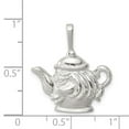 thumbnail image 3 of 925 Sterling Silver Solid Polished Teapot Charm 23x21mm Wide Pendant Necklace for Women - 2.3 Grams, 3 of 4