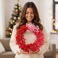 thumbnail image 4 of Christmas Wreath, Classic Festive Hanging Wreath with Realistic Artificial Pine Cones, Berries, and Olive Leaves, Made of Plastic, for Front Door, Living Room, and Garden, 4 of 6