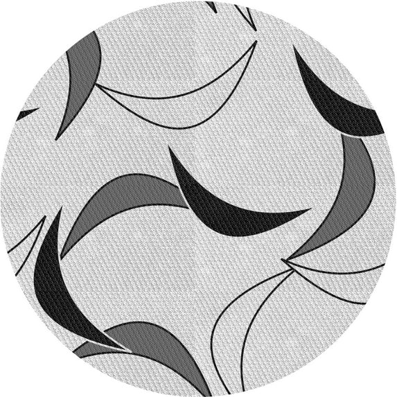Ahgly Company Indoor Round Patterned Battleship Gray Area Rugs, 7' Round