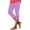 Purple, variant on AGWOLF Capri Leggings for Women Tummy Control High Waisted Yoga Pants Non See Through Workout Athletic Running Leggings Summer Dressy Cropped Trousers Yellow M