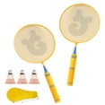 thumbnail image 2 of Children Badminton Rackets, Kids Durable Badminton Set Glossy Paint  for Playground Yellow, 2 of 8