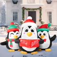 thumbnail image 5 of Joyfy 6 ft Christmas Inflatables Penguins Choir Outdoor Decorations,Christmas Penguins Blow Ups Yard with Built-in LEDs for Holiday Party Garden Lawn Decor, 5 of 9