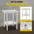 thumbnail image 4 of VEVORbrand Stainless Steel Work Table 24 x 24 x 32 inch Commercial Kitchen Prep & Work Table Heavy Duty Prep Worktable Metal Work Table with Adjustable Feet for Restaurant, Home and Hotel, 4 of 9