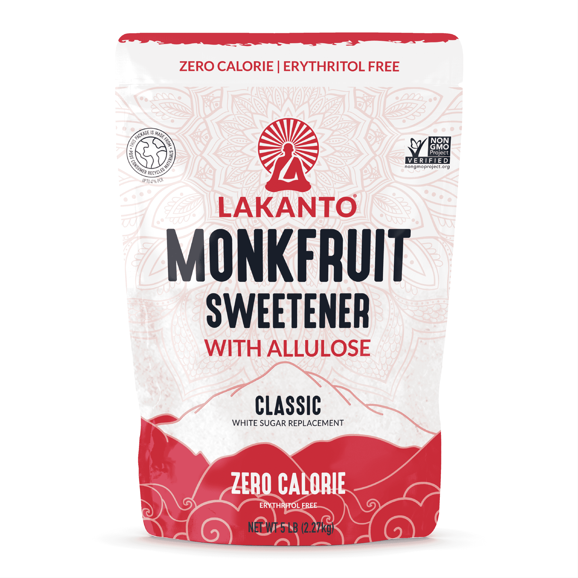 Lakanto Classic Monk Fruit Sweetener with Allulose - White Sugar Substitute, Keto Friendly, 5 lb