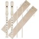 thumbnail image 1 of Soprano Recorder C Key 8 Holes 3-Piece German style Baroque Fingering Recorder Instrument with Cleaning Rod and Storage Bag, for Beginners Kids students((2 Set Beige), 1 of 5