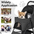 thumbnail image 6 of Yedigre 4-Wheel Foldable Pet Stroller for Small Dogs & Cats – Breathable Mesh Windows, Cup Holder & Storage Basket, Holds 22lbs, 6 of 10