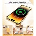 thumbnail image 5 of for iPhone 13 Pro Max Case with Integrated Lens Protection, [Foldable Stand & Ring Holder] [Compatible with Magsafe], Glossy Shockproof Bumper Stylish Women Case for iPhone 13 Pro Max, Gold, 5 of 9