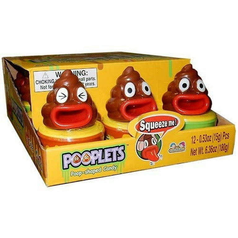 Kidsmania Pooplets Poop Emoji Shaped Candy Toy - Display Box of 12