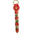 thumbnail image 2 of Santa Claus Charm Red Leather Strap Sleigh Bell Door Hanger Made  USA 15 Inch, 2 of 6