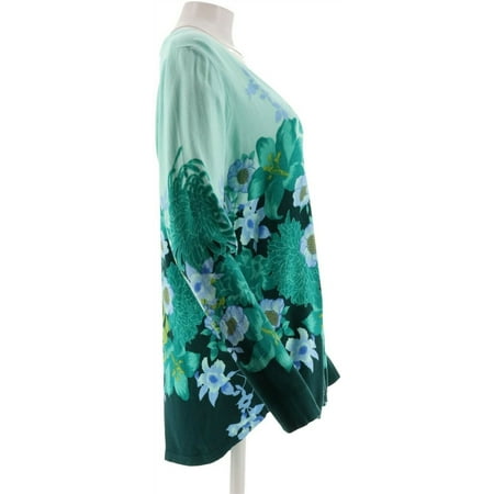 Isaac Mizrahi V neck Engineered Floral Printed Cardigan Women's A300868 Isaac Mizrahi V neck Engineered Floral Printed Cardigan Women's A300868
