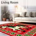 thumbnail image 2 of ODIKA 3'x5' Machine Washable Non-Slip Area Rug, Festive Canvas Handcraft Stitch Package High Traffic Rug with Pad, Red, 644847, 2 of 8