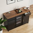 thumbnail image 2 of Coffee Bar Cabinet with Fridge Space, Mini Fridge Cabinet，Buffet Sideboard，53.2"L, 2 of 9