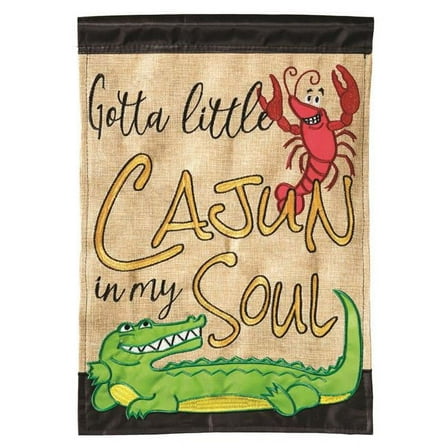 Magnolia Garden Cajun In My Soul Cajun 13 x 18 Small Double Applique Outdoor House Flag