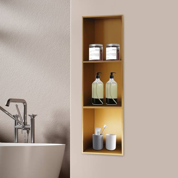 3-Tier Recessed Shower Niche 11"x35" Stainless Steel Shower Shelf for Bathroom Wall Insert Organizer