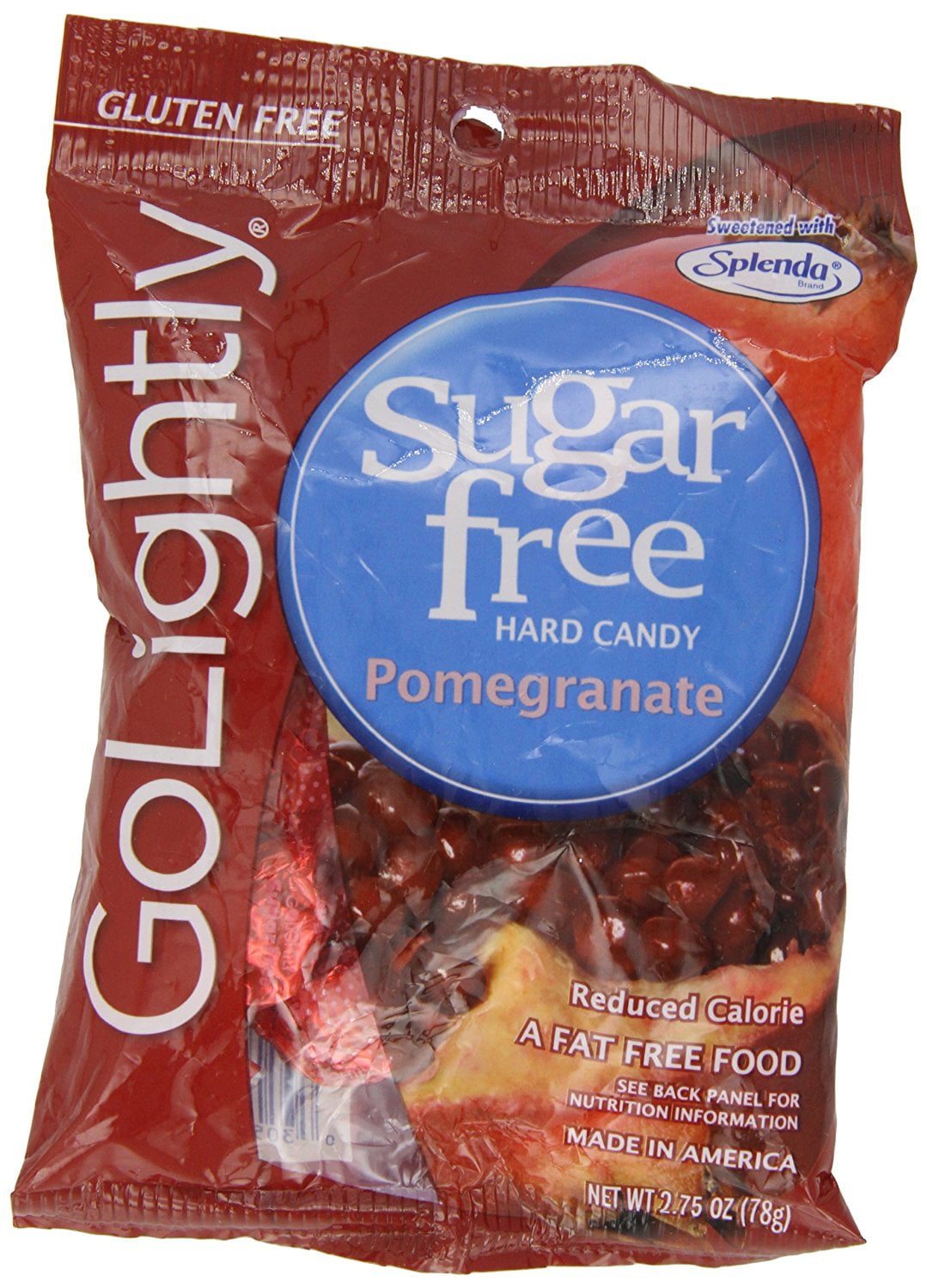 Go Lightly Sugar Free Hard Candy Pomegranate, 2.75 oz Bag, Kosher