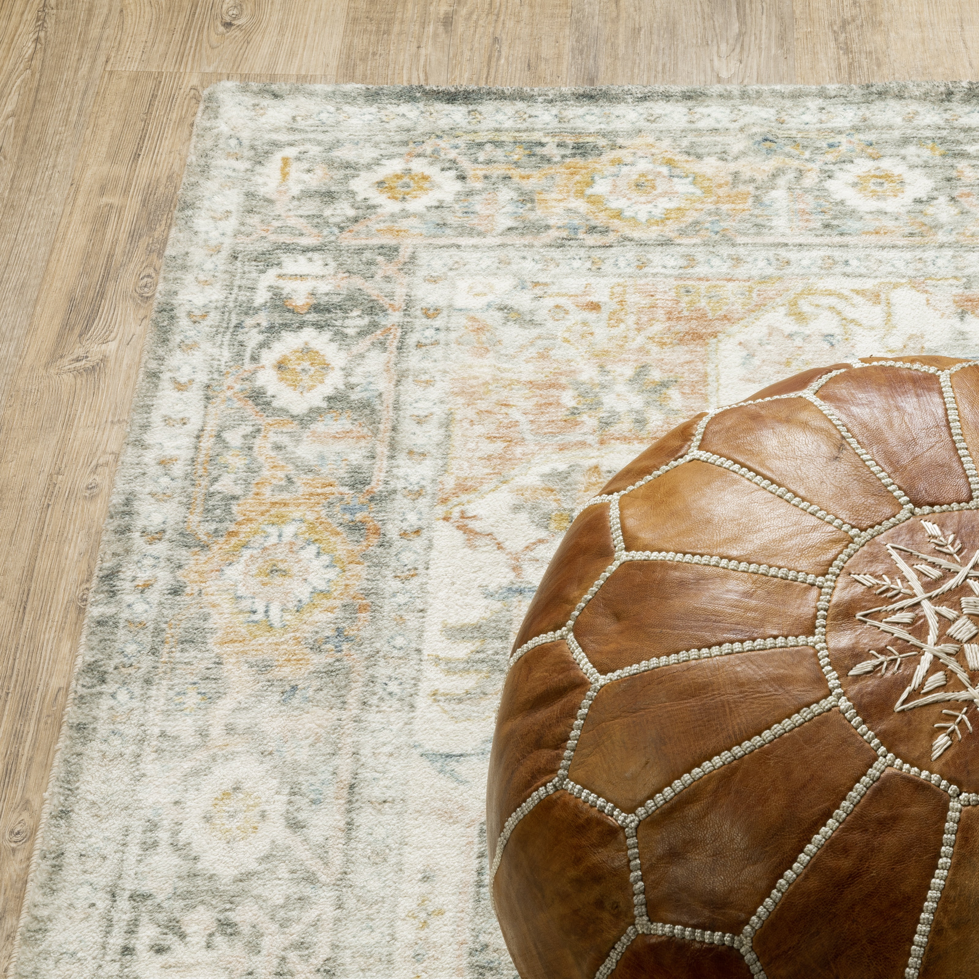 Avalon Home Silvana Bohemian Medallion Area Rug, 7'8" X 10', Gray/ Gold