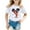 White, variant on Tfken Toddler Girl Kids T-Shirts Crew Neck Short Sleeve Tops Cartoon Character Print Soft Quick Dry Girls Tee Black Size 3-4 Years