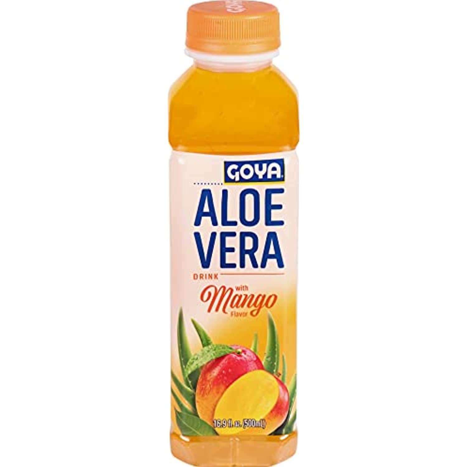 Goya Foods Aloe Vera Drink With Mango Flavor, 16.9 Fl Oz (Pack Of 12