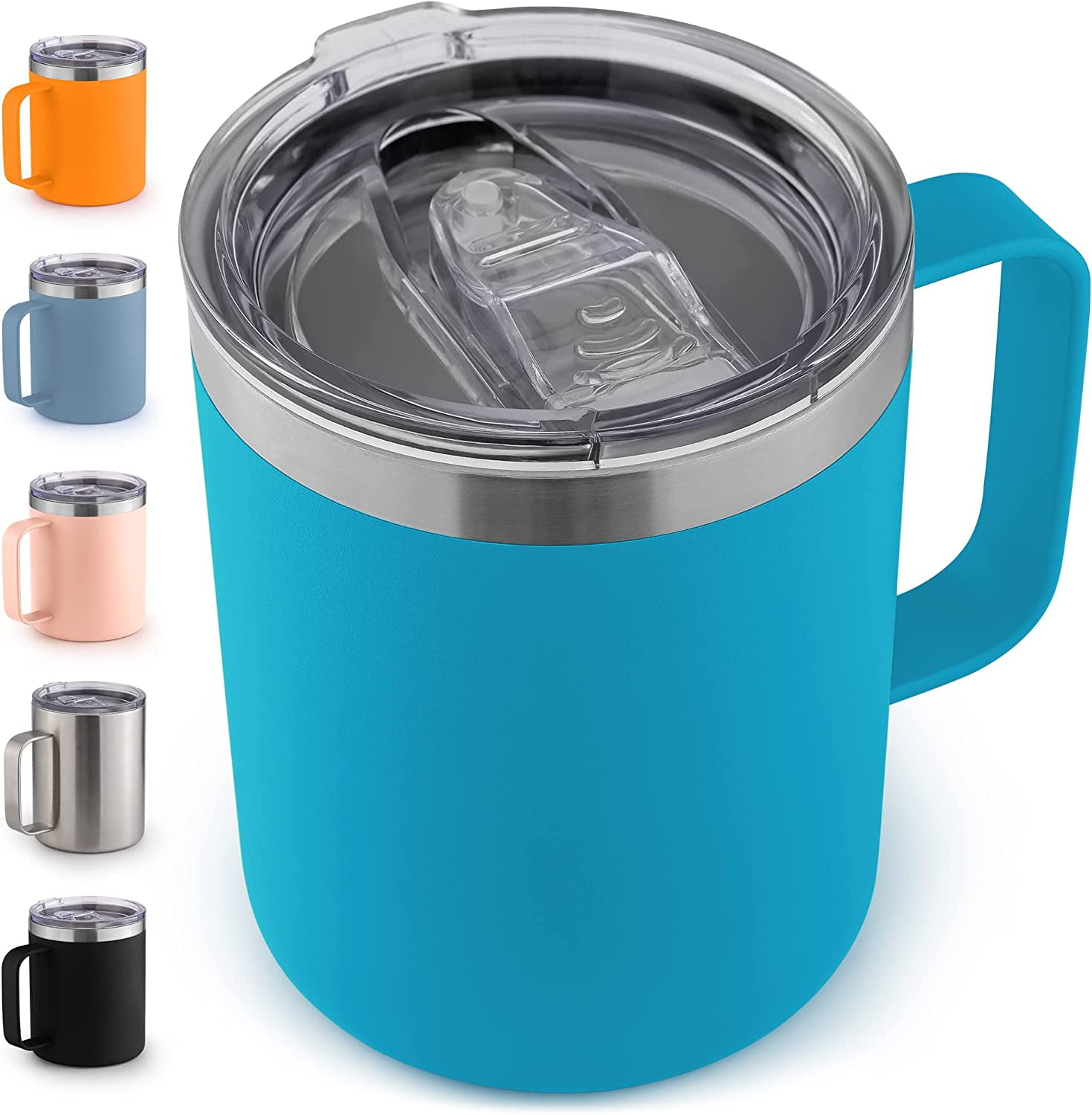 12.5oz Stainless Steel Insulated Coffee Mug with Handle, Double Wall ... - Best Insulated Travel Mug With Insulation And Handle
