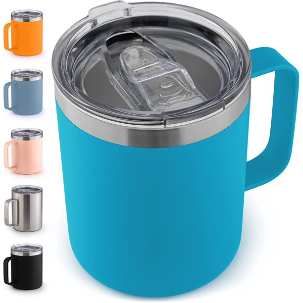 12.5oz Stainless Steel Insulated Coffee Mug with Handle, Double Wall Vacuum Travel Mug, Tumbler
