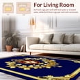 thumbnail image 2 of ODIKA 4'x6' Machine Washable Non-Slip Area Rug, Crest Heraldic Emblem Feature High Traffic Rug, Blue, 197105, 2 of 7