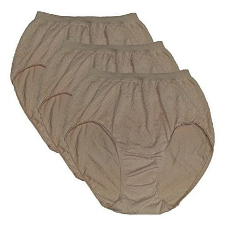 Bali Women`s Comfort Revolution Microfiber Seamless Brief (Pack of 3) 3 Nude