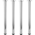 thumbnail image 1 of MEETWARM 28 Inch Tall Height Adjustable Metal Office Table Legs, 50mm Diameter, Kitchen Dinner Desk Furniture Leg Set, Set of 4 (Chrome), 1 of 7