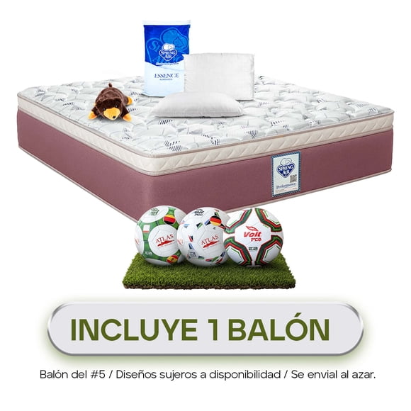 Colchón Queen Size Freeman Spring Air + Almohadas + Osito y Balón Voit