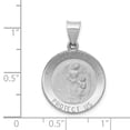thumbnail image 2 of Beautiful 14K White Gold Our Guardian Angel Medal Hollow Pendant, 2 of 2