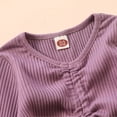 thumbnail image 5 of Youmylove Kids Pajamas Baby Solid Knitted Drawstring Romper Tops Pants Pajamas Sleepwear Sets, 5 of 8
