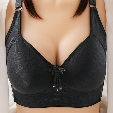 Flash Deals Lingerie Bras for Women Plus Size Clearance Under $5 Womans Fashion Plus Size Wire Free Comfortable Push Up Hollow Out Bra Underwear