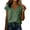 Army Green, variant on Women's V-Neck Short Sleeve Top, Casual Cotton Linen Wrap Blouse, Relaxed Fit Crossover Summer Shirt, Breathable Solid Pullover