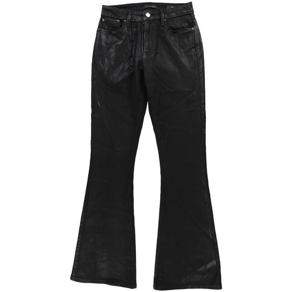 GUESS Womens Sexy Fare Garment Washed Flared Jeans, Black, 25