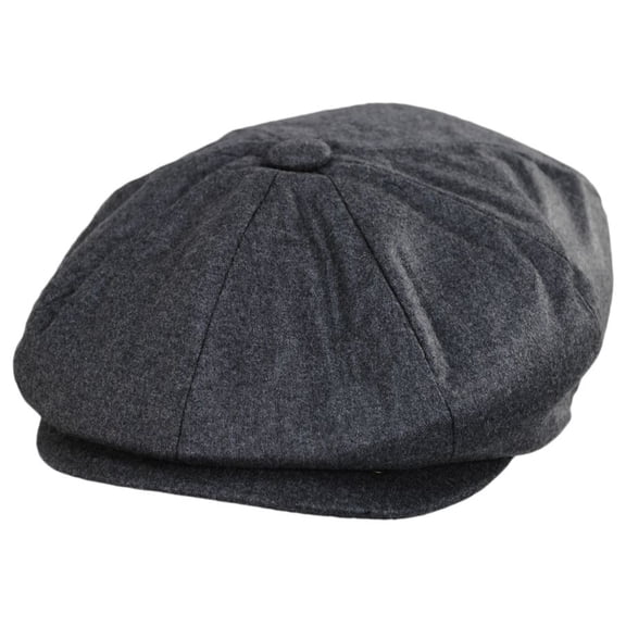 Vauxhall Wool Poplin Newsboy Cap - S - Gray